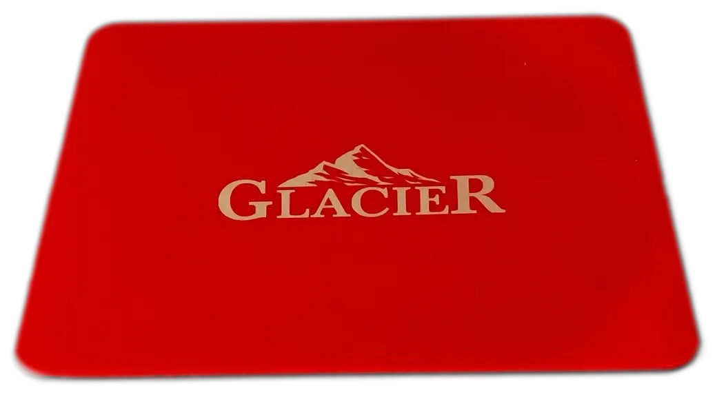 Glacier Hard Card, Red — rigid squeegee card for tint channels and glass edges