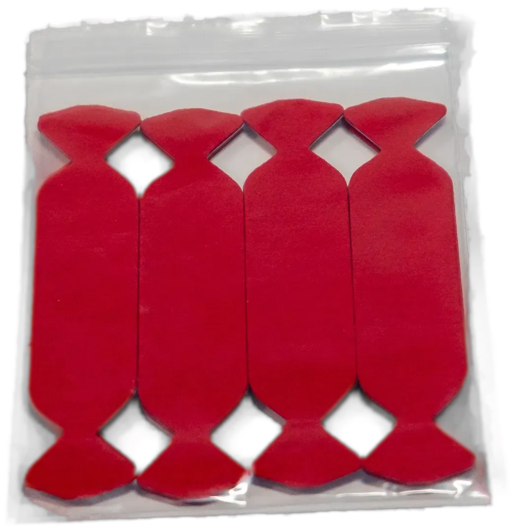 Glacier Pre-Cut Micro Felt Strips, Red — wraps a micro squeegee edge